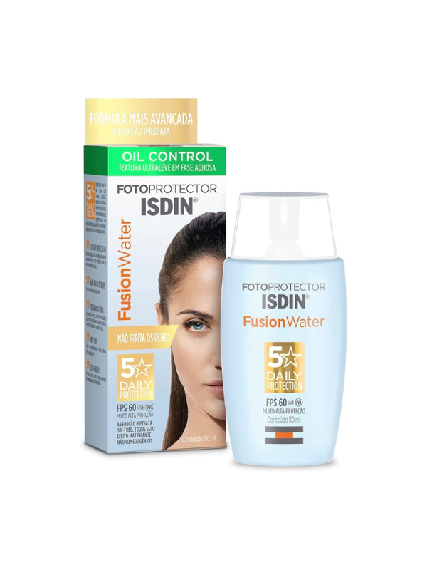Protetor Solar Facial ISDIN Fusion Water 5 Stars FPS 60 sem cor - 50ml